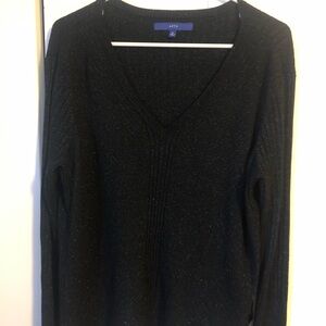 Woman's, APT.9 , Black Sweater with Green sparkle,  XL